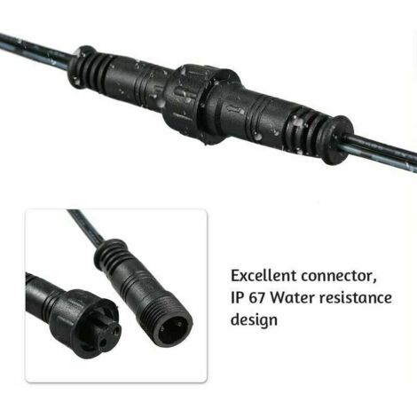Cable Rallonge, 10 Pack, Pour Spots LED Encastrables,Etanche IP67,1M / 3.3Ft, 2Pin, avec connecteurs mâles et femelles
