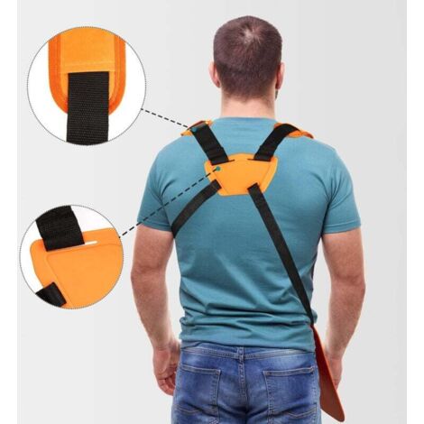 Harnais Débroussailleuse- Bandoulière Double - Harnais de Doudeuse- pour Débroussailleuse, Tronçonneuse et Tondeuse à Gazon Compatible avec FS, Taille-Bordures série km,Orange