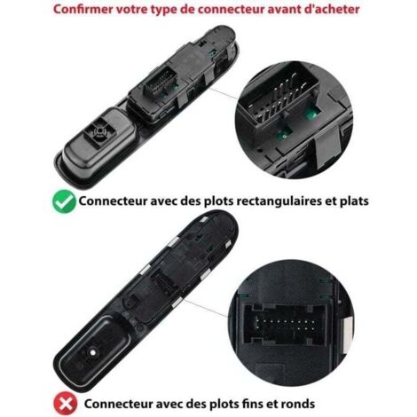 Bouton Commande Levé Vitre Électrique Gauche Peugeot 207 - Réf. 6554.QC