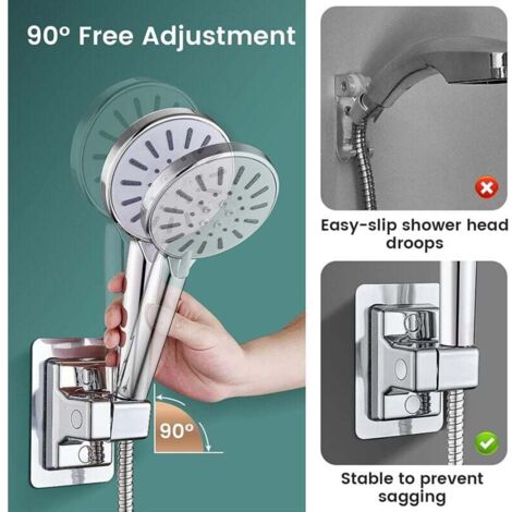 Support Adhésif Pour Pommeau De Douche Sans Perçage - Réglable, Universel 18-25mm | Fixation Murale Puissante