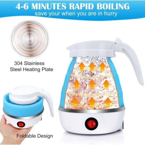 Mini Bouilloire De Voyage 600 Ml Portable Bouilloire Theiere électrique Bouilloire De Camping Puissance De 600 Watt Blanc 80569123