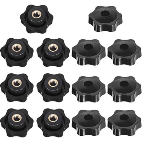 Bouton De Serrage En Forme D'étoile M6 X 70 Mm Filetage Femelle Vis De Serrage Noir