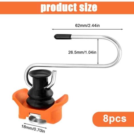 Lot 4 Raccords Rail Aviation Airline - Anneaux Fixation Charge 1000kg - Orange Acier Inox