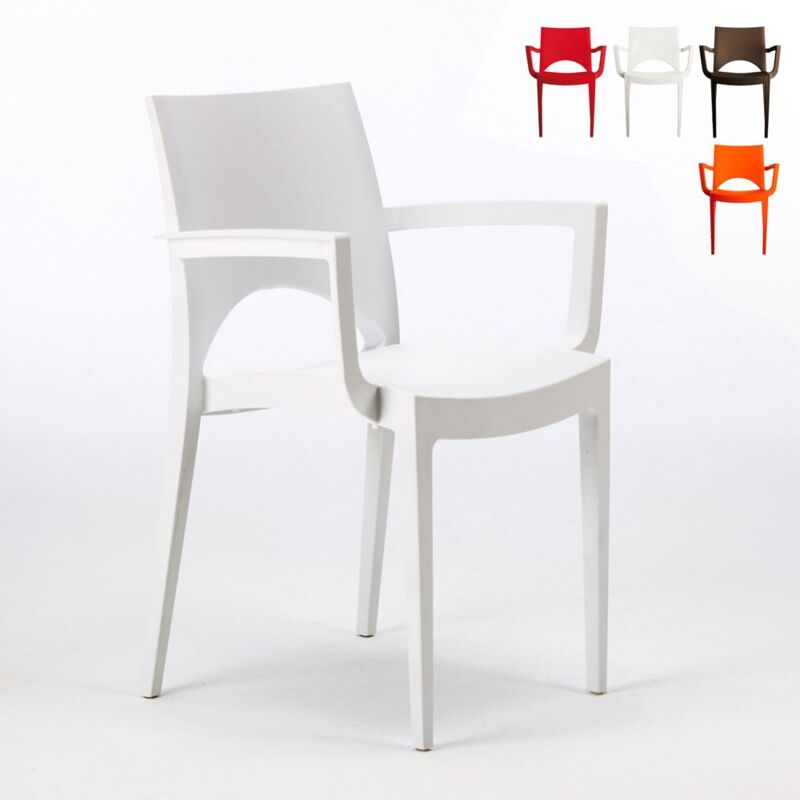 Paris Arm Grand Soleil Stühle aus Polypropylen mit Armlehnen für Bar und  Restaurant Farbe: Weiß