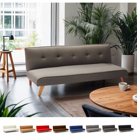 Schlafcouch 2-Sitzer mit Schlaffunktion aus Stoff Wohnzimmer Modern
