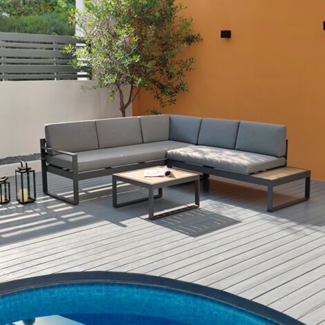 Garten Lounge Outdoor Ecksofa 3 + 2 Sitzer Couchtisch Eysha