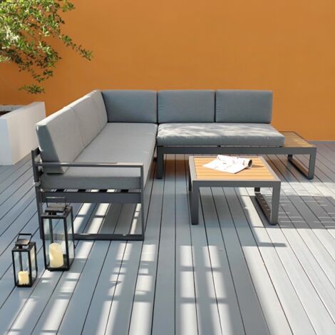 Garten Lounge Outdoor Ecksofa 3 + 2 Sitzer Couchtisch Eysha