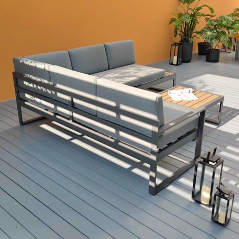 Garten Lounge Outdoor Ecksofa 3 + 2 Sitzer Couchtisch Eysha