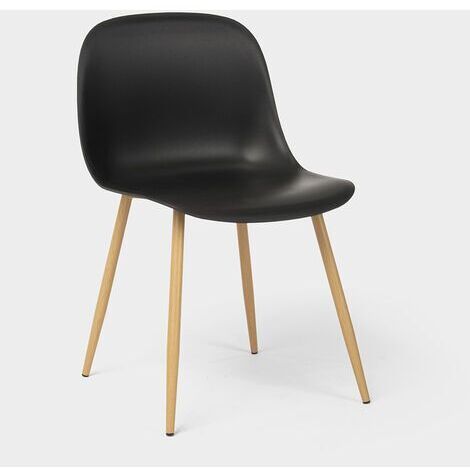 Stühle im skandinavischen Design für Küche Esszimmer Restaurant Sleek  Farbe: Schwarz