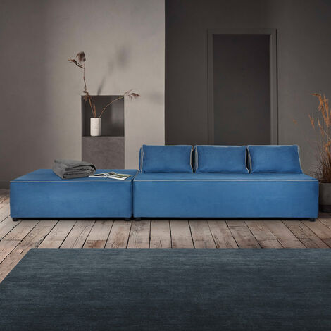 Modulares Sofa Mit Modernem Design Aus 3 Sitzer Stoff Isla Bonita Farbe Hellblau