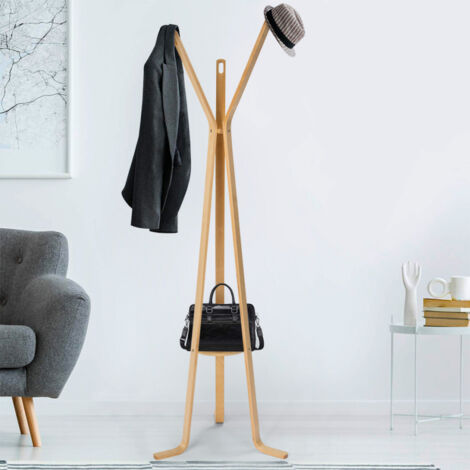 Kleiderständer Garderobe aus Holz Eingang Wohnzimmer Nordstrand - Natur