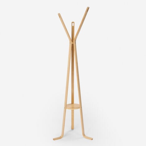 Kleiderständer Garderobe aus Holz Eingang Wohnzimmer Nordstrand - Natur