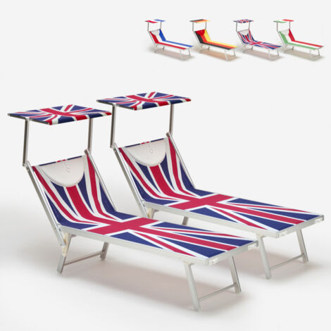 2er Set professionelle Liegestühle Strandliegen Sonnenliegen aus