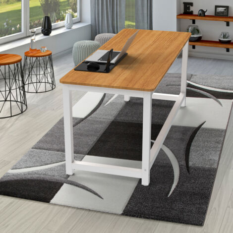 Design Bürotisch Metall weiß rechteckig 160x70cm Bridgewhite 160 - Natur