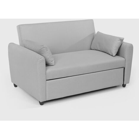 Porto Rico Ausziehbares 2-Sitzer-Schlafsofa, modernes Design aus Stoff - Grau