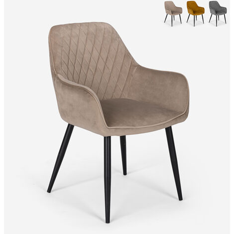 Sessel Design Samt gepolstert Wohnzimmer Lounge Nirvana | Beige