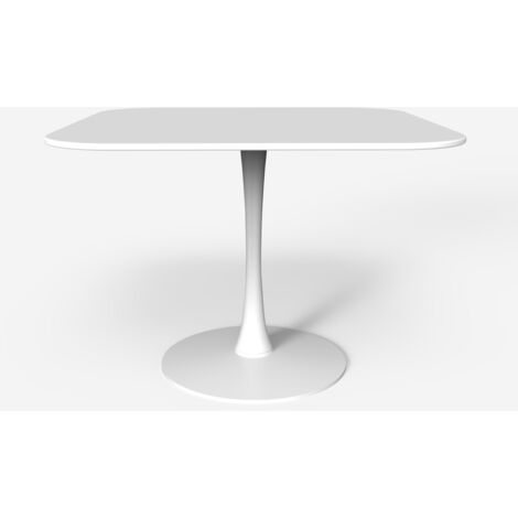 Goblet stil quadratischer Tisch mit abgerundeten Kanten Esszimmer Küche Bar Lillium 100 - Weiß