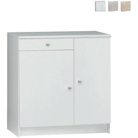 Niedriger Mehrzweck-Kleiderschrank mit zwei Türen und einer Schublade Light Elm 77x34x h80 cm