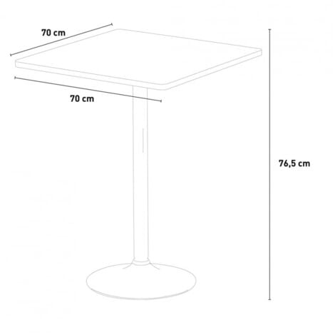 Kaffee Tisch Rund und Quadratisch Weiß Schwarz 70x70 Bistrot