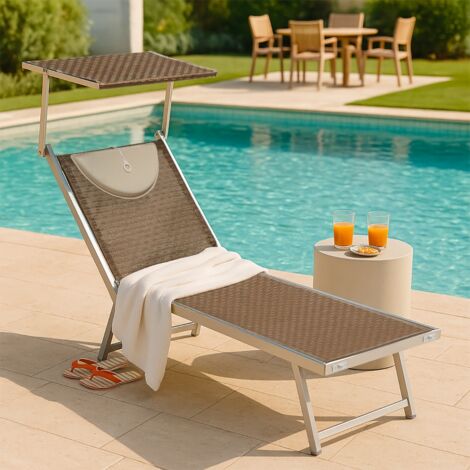 2er Set Liegestühle Strandliegen Sonnenliegen aus Aluminium für den