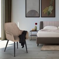Sessel Design Samt gepolstert Wohnzimmer Lounge Nirvana | Beige