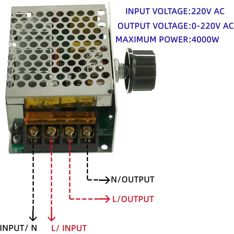 Régulateur de tension, BTA41600B 6000W AC 220V SCR régulateur de tension  électrique variateur régulateur de température de vitesse du moteur