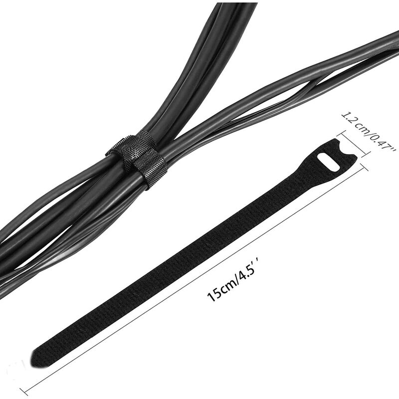 100 Pièces Attache Cable Noir 3mm*15cm Cable Management Bureau