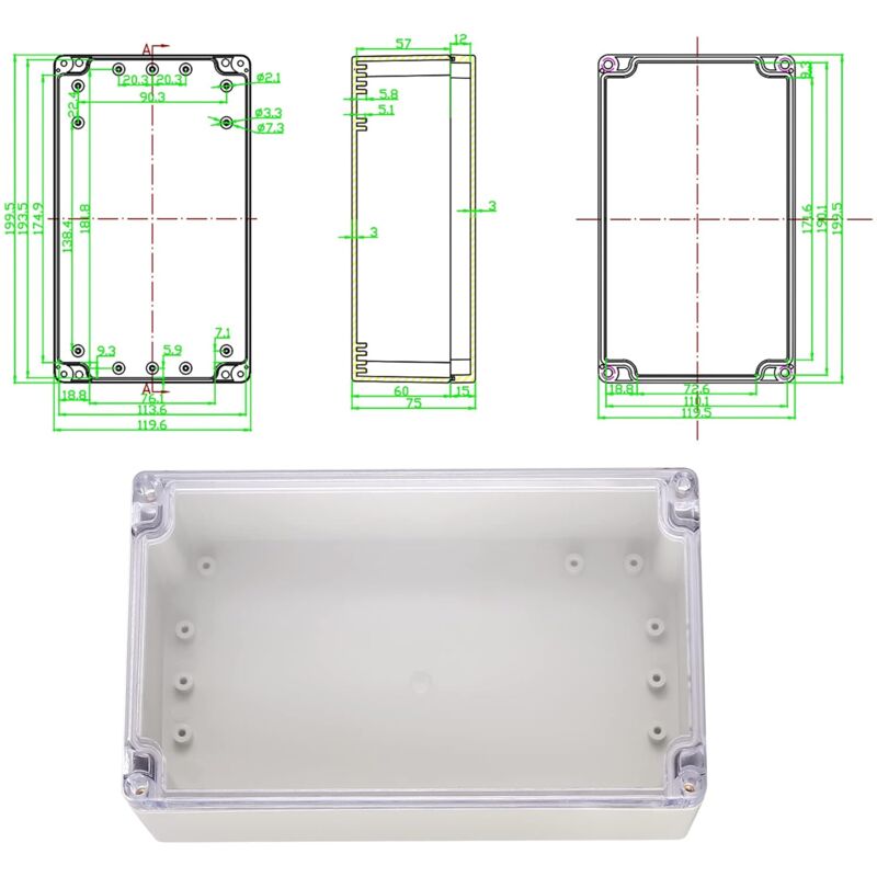 Coffret électrique étanche DOJA IP55 - Boîte De Jonction 162x122x95mm