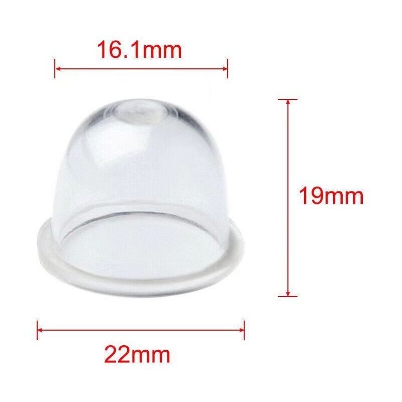 12 Poires D'amorrage Catell 19/22mm - Pour Tondeuse, Débroussailleuse, Scie à Essence