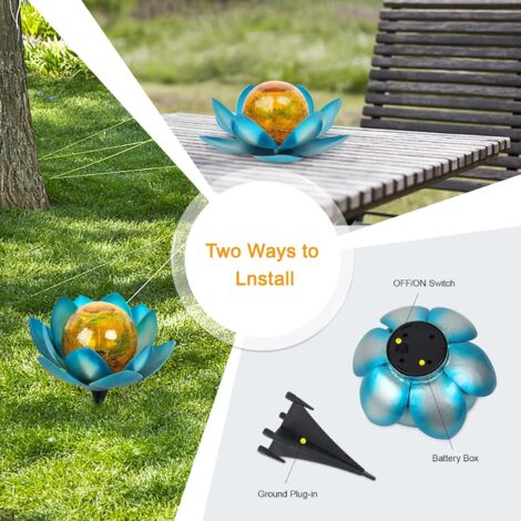 Lanterne Solaire Jardin 2 Pièces - Suspendue IP44 - Motifs Lys Et Colibris - Chargement Auto - Pour Arbre, Cour, Balcon