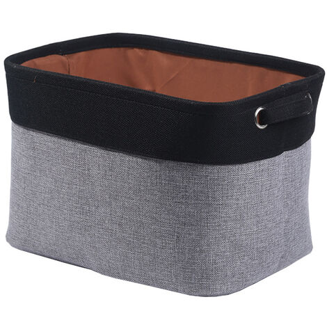 Lot De 4 Boîtes De Rangement Extra Larges En Toile - 45x35x24cm - Gris Blanc - Avec Poignées