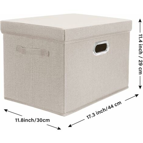 Grande Boîte de Rangement avec Couvercle et Poignées, en Tissu, Pliable,  Lavable, Caisse de Rangement en