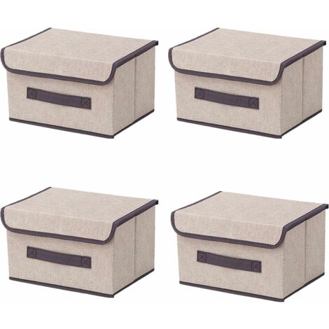 Boîtes de Rangement pliables en tissu avec couvercle,Boîte de rangement en tissu  avec couvercle,organiseur