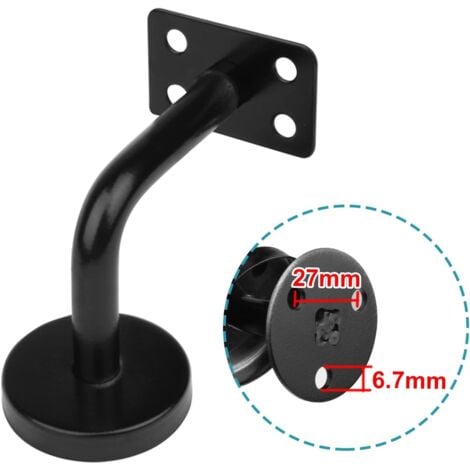 Lot de 8 Pièces Supports de Main Courante d'Escalier,Supports de Rampe d'Escalier, en Acier Inoxydable, Charge maximale 60 kg, Pour Rampes d'Escalier Intérieures et Extérieures (Noir)