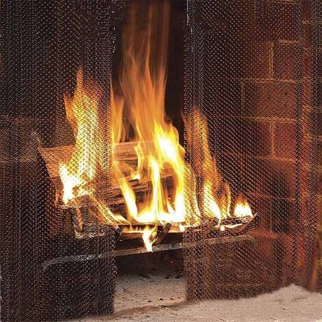 Pare-feu serviteur pour cheminée poêle 3 volets pliables acier