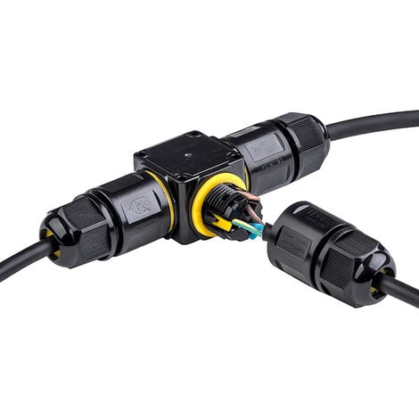 4 PCS Connecteurs de Câbles Étanches IP68 - Boîte de jonction 3 voies connecteur etanche 3 fils - Raccordement extérieur du jardin - Dérivation de câble 6-11mm - Coffret électrique externe étanche
