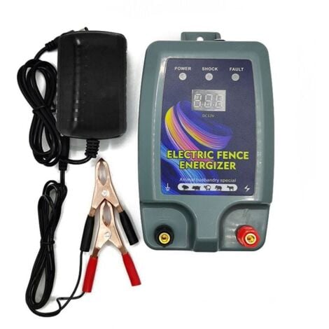 5 KM ClôTure éLectrique , ClôTure éLectrique Solaire Pour Animaux ClôTure éLectrique Pour Animaux ÉLevage D'Animaux ÉLectrique ContrôLeur Vache Moutons ，3 modes d'alimentation，(BLUE)