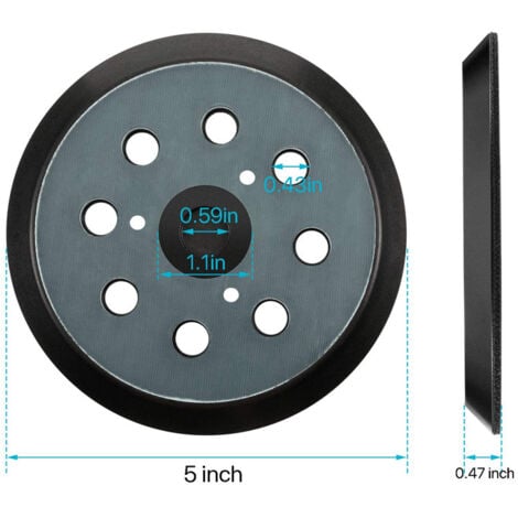 Plateau de Ponçage Makita 125mm Triomphe Disques de Ponçage à 8 Trous patin Ponceuse Makita 5 Pouces pour Makita BO 5010, 5030, 5031, 5041, DeWalt DW420, DW421, Porter Cable 390, 382, 343