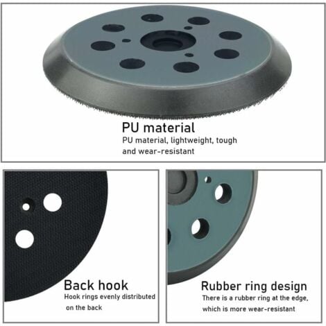 Plateau de Ponçage Makita 125mm Triomphe Disques de Ponçage à 8 Trous patin Ponceuse Makita 5 Pouces pour Makita BO 5010, 5030, 5031, 5041, DeWalt DW420, DW421, Porter Cable 390, 382, 343