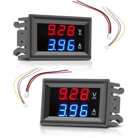 Lot De 5 Voltmètres-ampèremètres DC 100V 10A – Double Affichage LED Pour Suivre Tension Et Courant