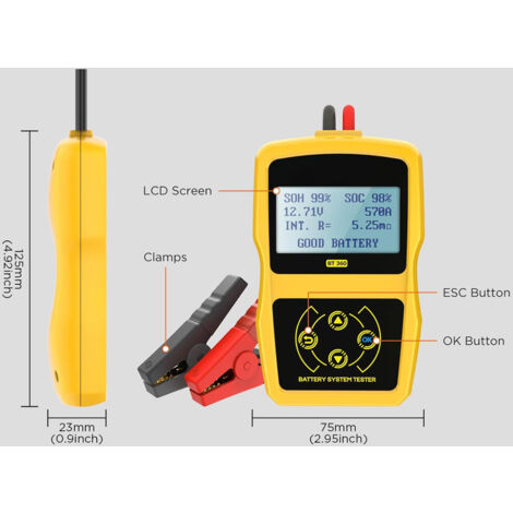 Testeur De Batterie Voiture 12V/24V – Vérifiez Alternateur Et Charge En Un Clin D'œil – Neuf
