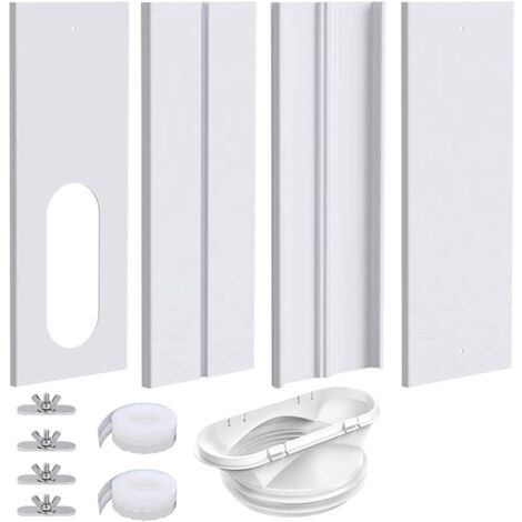 NASSMOSSE Kit Fenêtre Climatiseur Portable Double Tuyau – 118 Pouces Étanchéité Parfaite