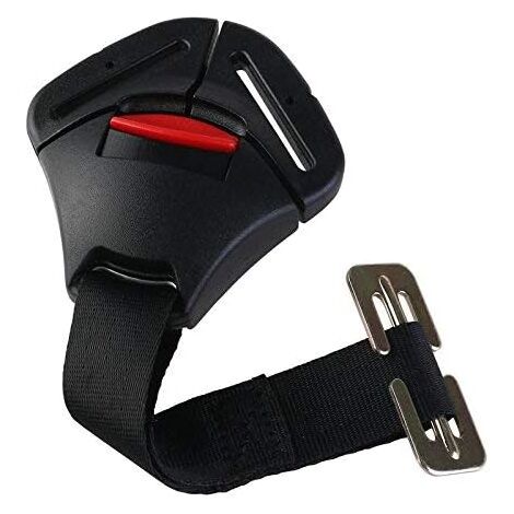 QOWIJEX - 2 Clips De Ceinture De Sécurité Universels Pour Voiture, En Acier Inoxydable Et Plastique ABS Noir, Réglables