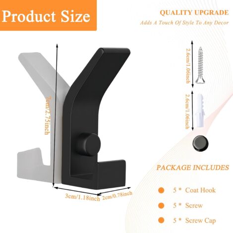 Crochets Muraux Pour Manteaux Et Serviettes : Crochets De Porte Adhesifs Blancs Lot De 4 98270495