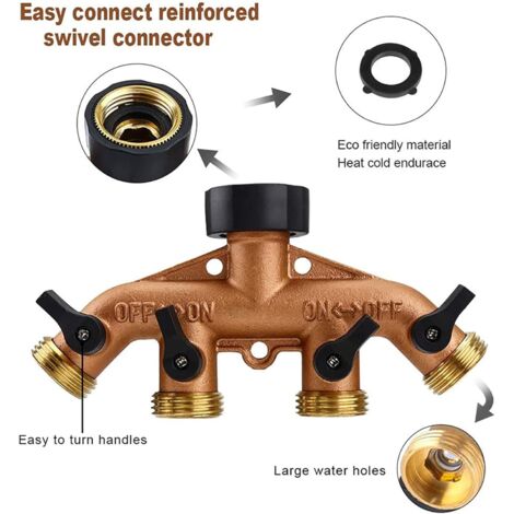 EXLECO Distributeur 3 Voies 20/25mm (3/4 1) Répartiteur en Y Adaptateur Réglable en ABS Y