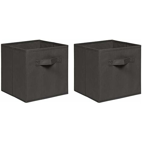 Foldable Storage Boxes,Non-Woven Fabric Storage Box Set,Storage Drawers for Cube Storage Unit,26.5x26.5x28 cm (Dark Grey, Set of 2)