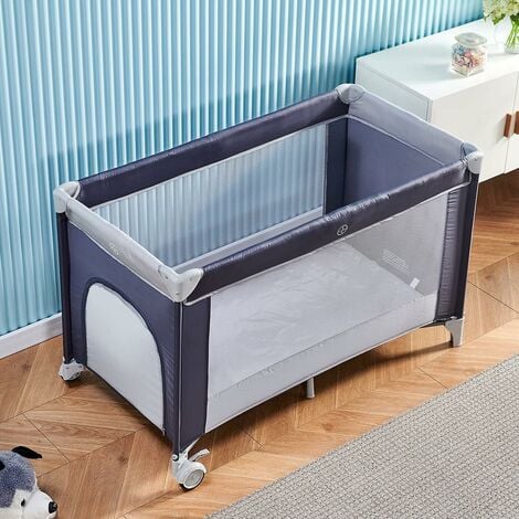 Travel Bed for Baby, Portable Baby Playpen with Entryway, Infant