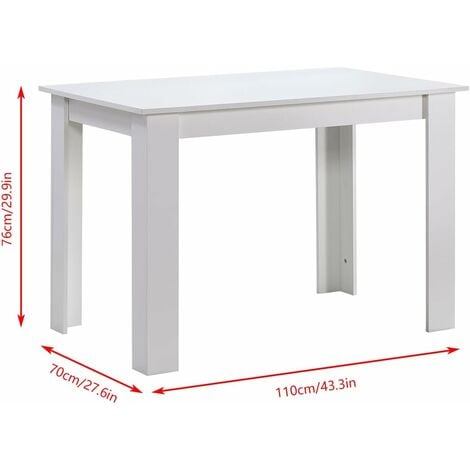 Dining Room Set, White Dining Table with Chairs, Table and Chairs for Living Room Home Kitchen (Table with 4 Chairs, Grey Faux Leather)