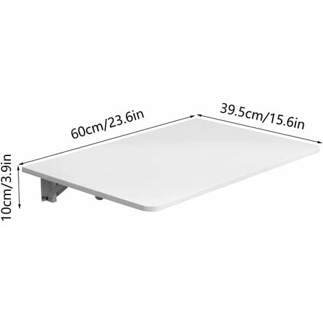 Wall Mounted Desk, Folding Table on the Wall, Floating Drop-Leaf Desk for Study, Foldable Desk for Small Room (White)