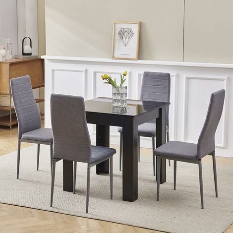 75x75cm Square Dining Table and Chairs Set, Small Dining Room Set